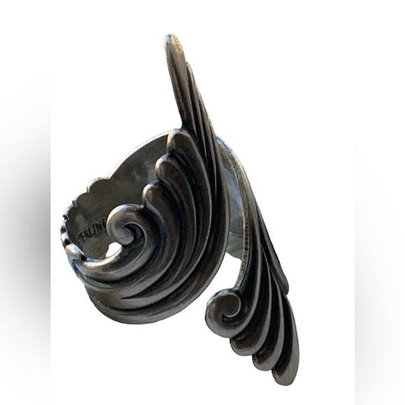 Vintage Sterling Silver Wrap Around Bypass Woman’s Ring Jewelry Spoon Ring - Picture 2 of 7